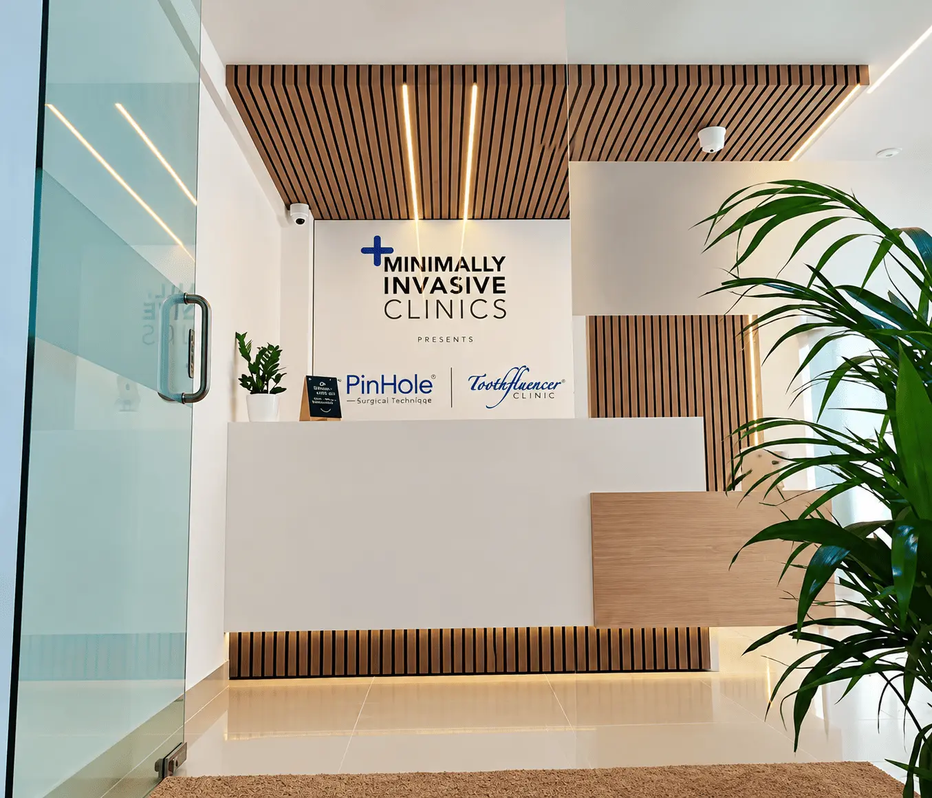 Pinhole minimally invasive clinic reception area